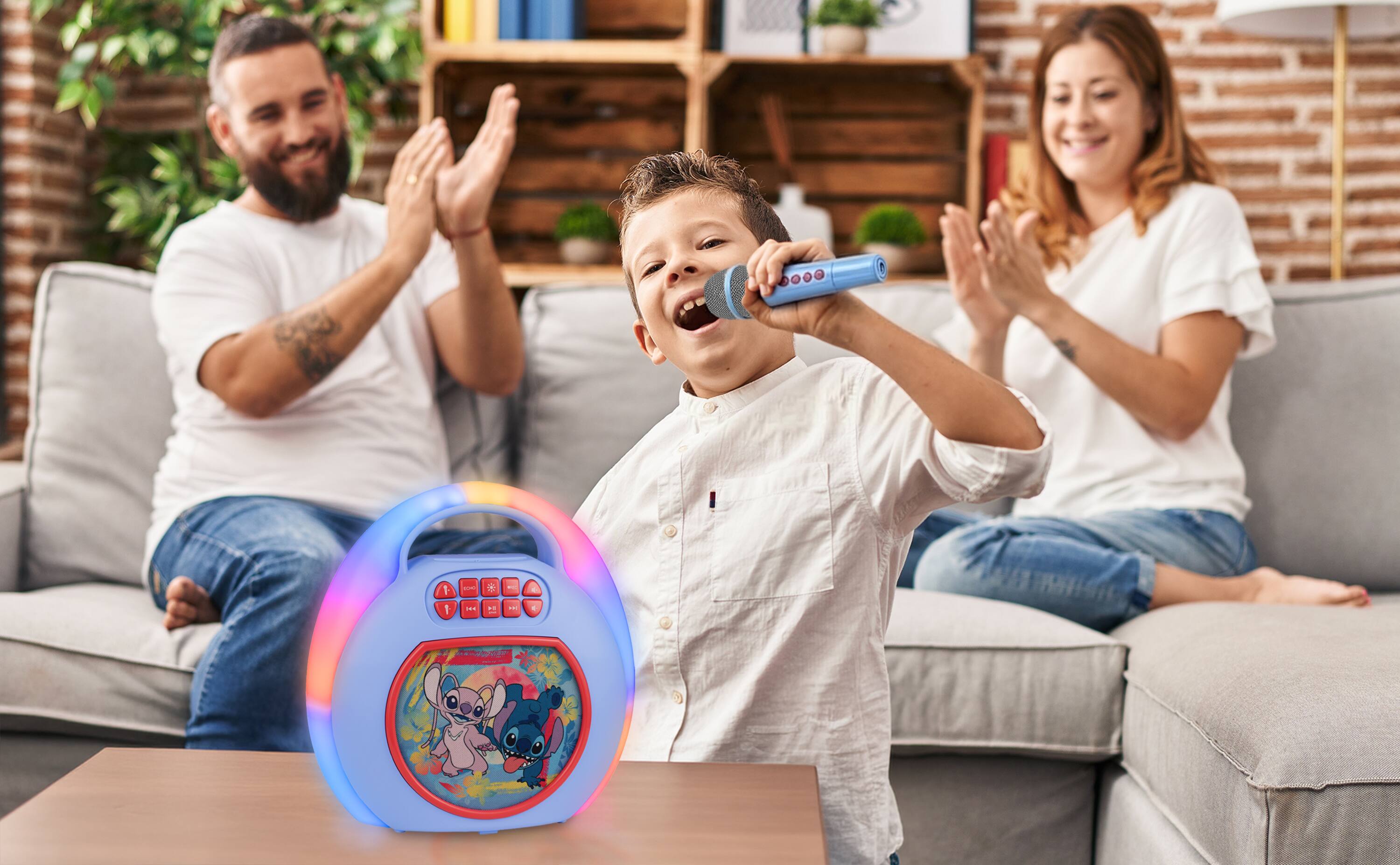 Alt View 1. eKids - Disney Stitch Bluetooth Karaoke Machine for Kids with Wireless Microphone.