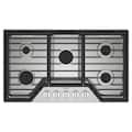 Whirlpool - 36 in. Wide 5 burners Built-In Gas Cooktop with EZ-2-Lift Hinged Cast-Iron Grates - Stainless Steel