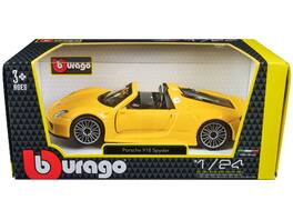 Porsche 918 Spyder 1/24 Diecast Model Car by Bburago - Yellow