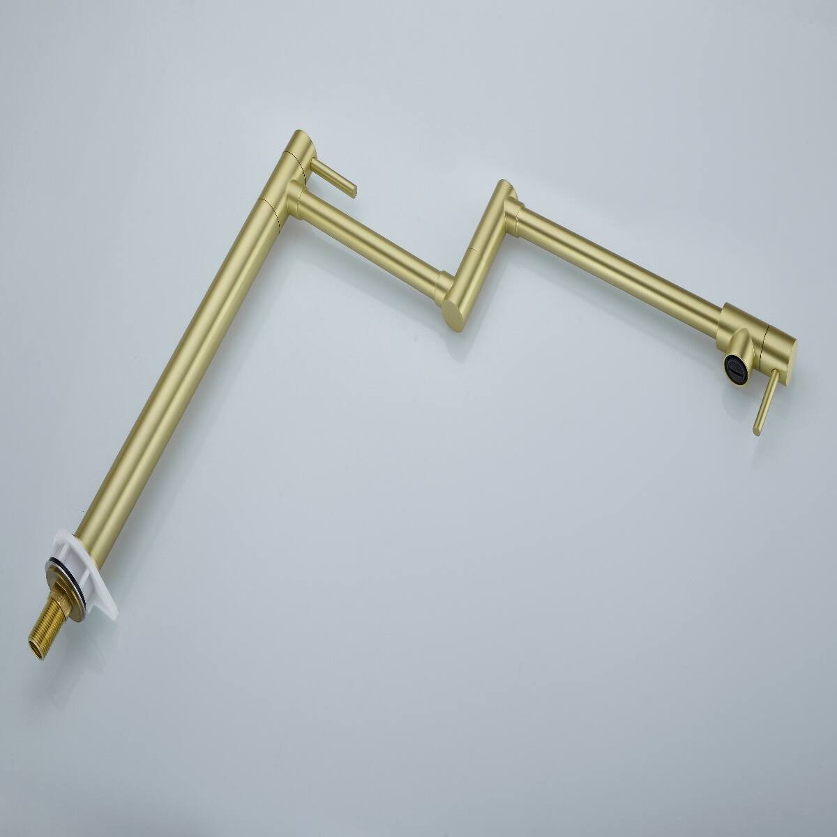 Alt View 6. Ropilly - Ropilly Wall Mount Pot Filler Faucet, Brass Pot Filler Faucet in Gold With Double Handles and Swivel Arm - Gold.
