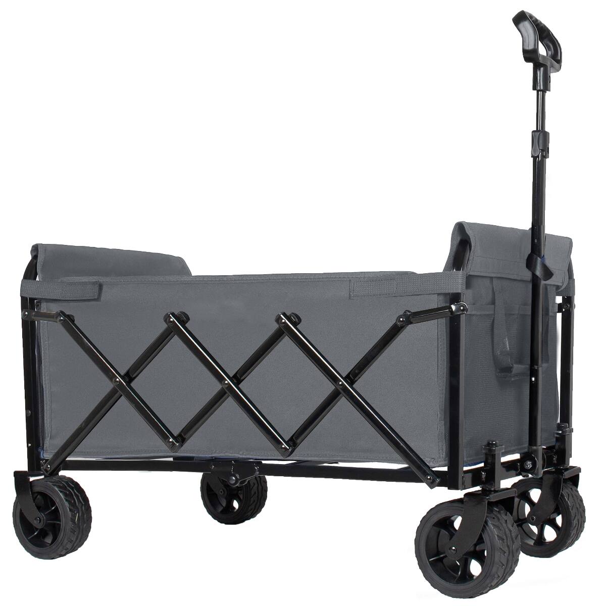 Alt View 4. Loheer - Loheer Expandable Dual Layer Utility Wagon Gray Foldable Garden Cart with 220 lb Capacity.