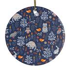 Front. OrnamentallyYou - Autumn Forest Scandinavian Forest Ornament Circle Version - Multi-colored.