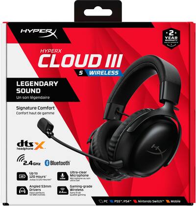 HyperX Cloud III S Wireless Gaming Headset for PC, PS5, PS4