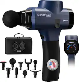 LifePro - Sonic Pro Deep Tissue Massage Gun Handheld Muscle Massager for Full Body Recovery - Blue