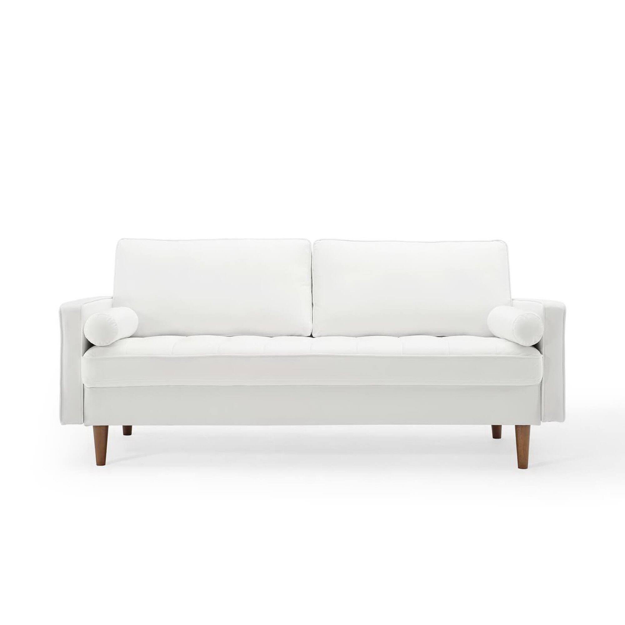 Alt View 2. Modway - Valour Performance Velvet Sofa by Modway - White.