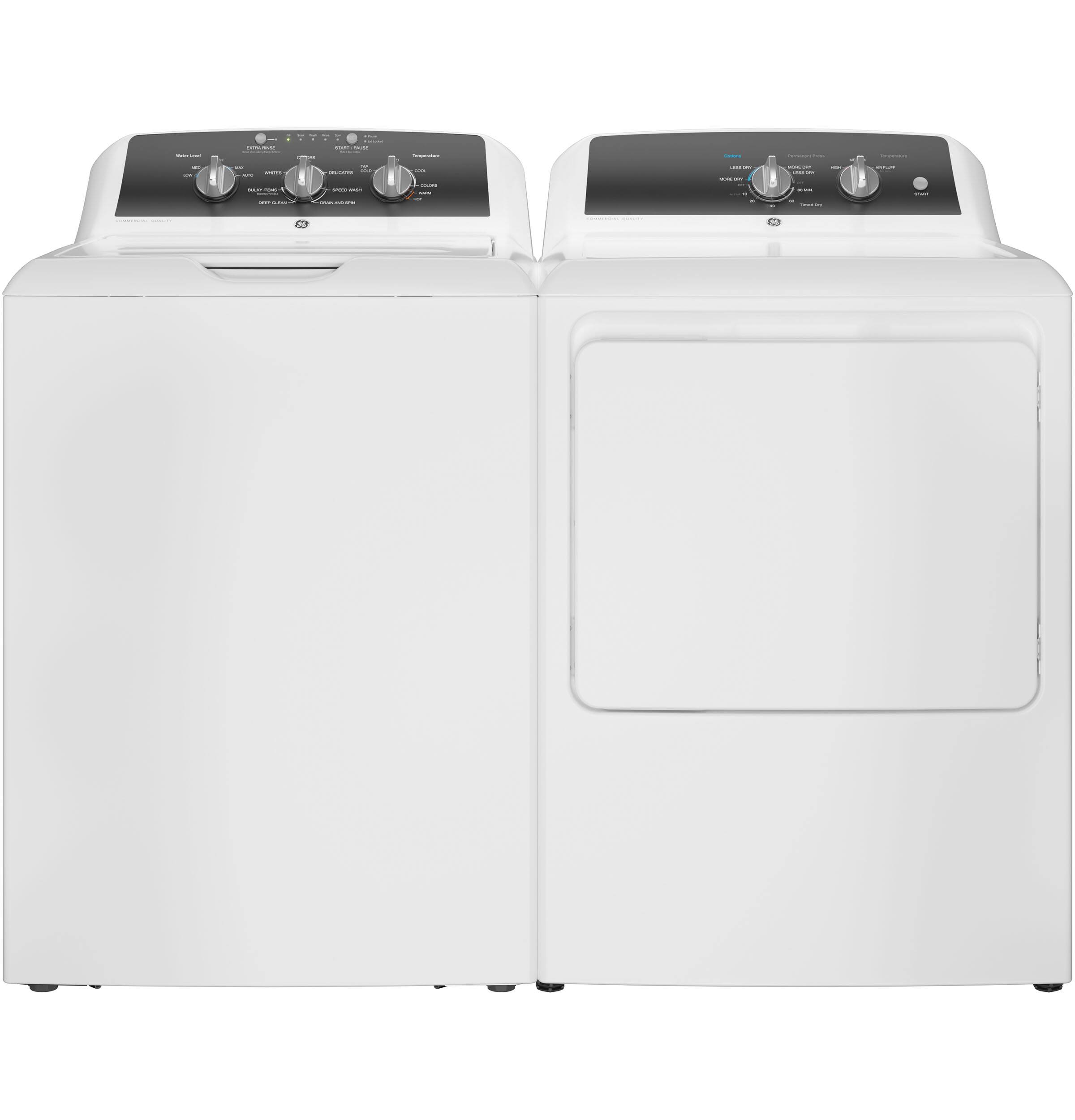 GE GE - 4.3 Cu. Ft. High-Efficiency Top Load Washer with 5 Year Limited Parts and Labor Warranty - White with Black Stainless Steel 5