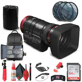 Canon - CN-E 70-200mm T4.4 Compact-Servo Cine Zoom Lens (EF Mount) 2568C002 + More - Black