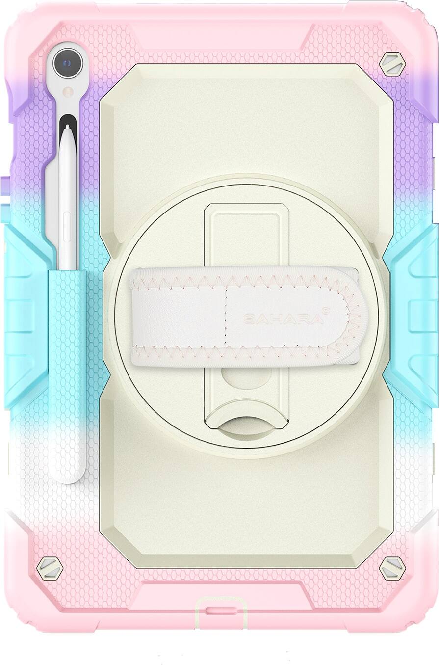 SaharaCase - Raider Series Heavy Duty Case with Hand Strap for Samsung Galaxy Tab S10 Lite (2025), Tab S10 FE, S9 and S9 FE - Sunset Sorbet