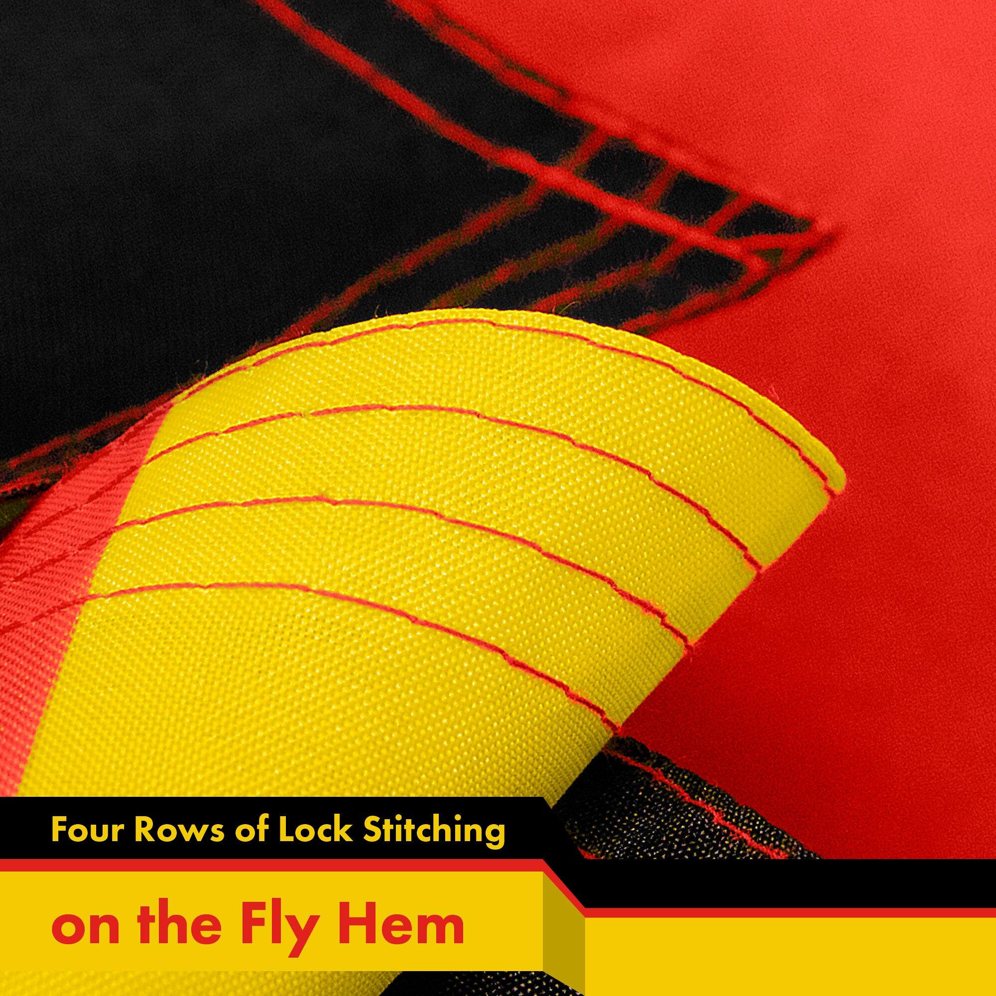 Four Rows of Lock Stitching on the Fly Hem