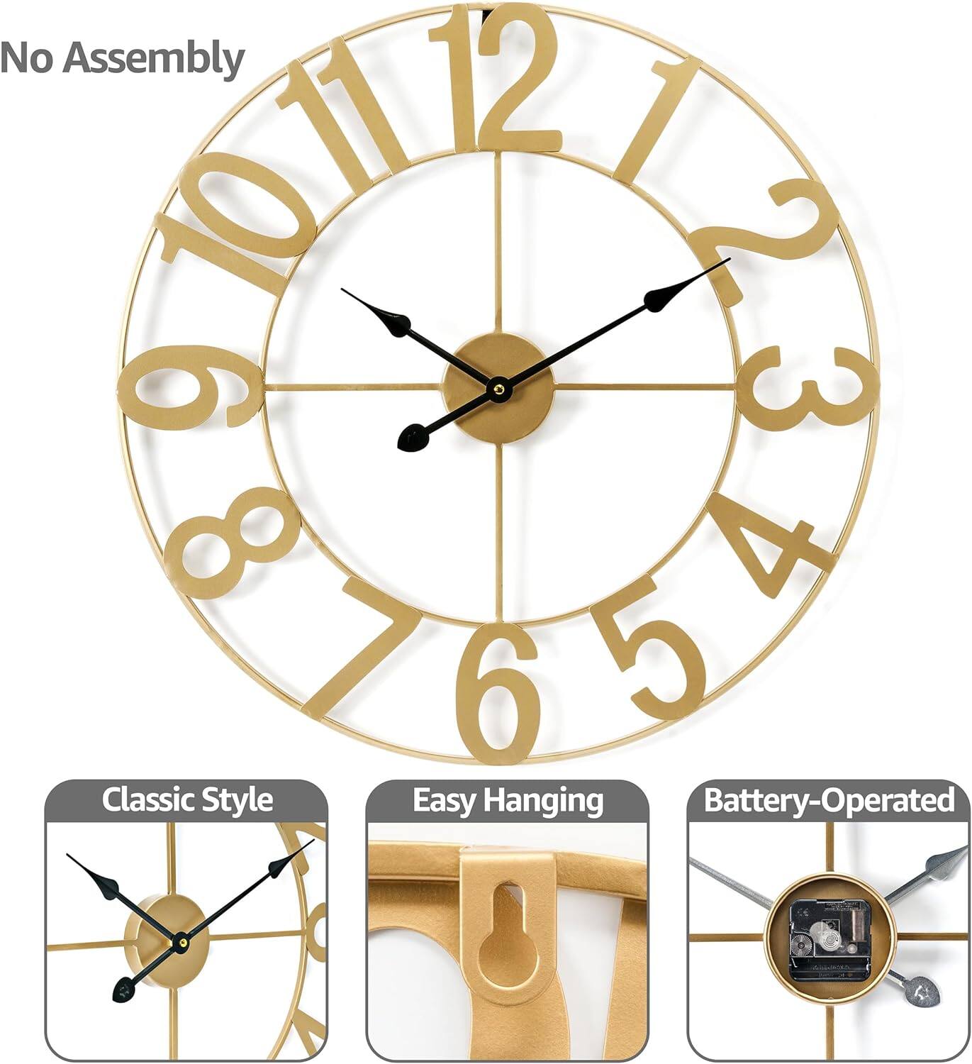 No Assembly  
Classic Style  
Easy Hanging  
Battery-Operated