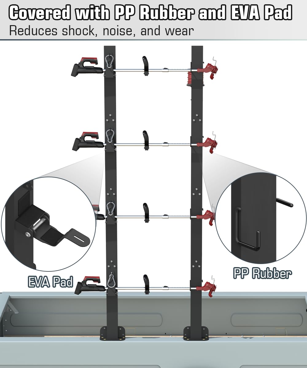 Covered with PP Rubber and EVA Pad  
Reduces shock, noise, and wear  

EVA Pad  
PP Rubber