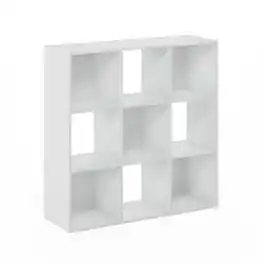 Furinno - Pelli Cubic Multipurpose Clothing & Closet Storage Organizer Shelf, 9-Cube - White