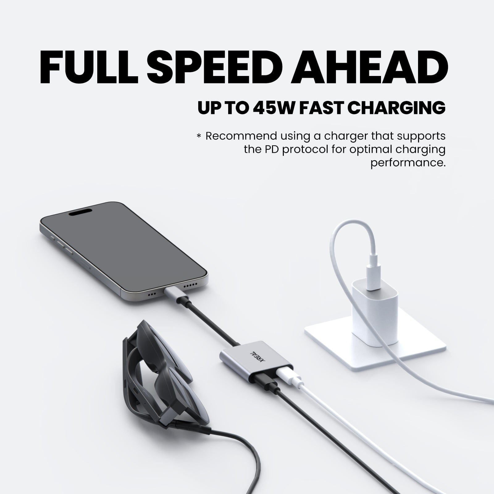 FULL SPEED AHEAD
UP TO 45W FAST CHARGING
* Recommend using a charger that supports the PD protocol for optimal charging performance.