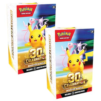 BOOSTER BUNDLE
6+
POKÉMON TRADING CARD GAME
30th CELEBRATION BUNDLE
BOOSTER BUNDLE
INCLUDES 6 BOOSTER PACKS