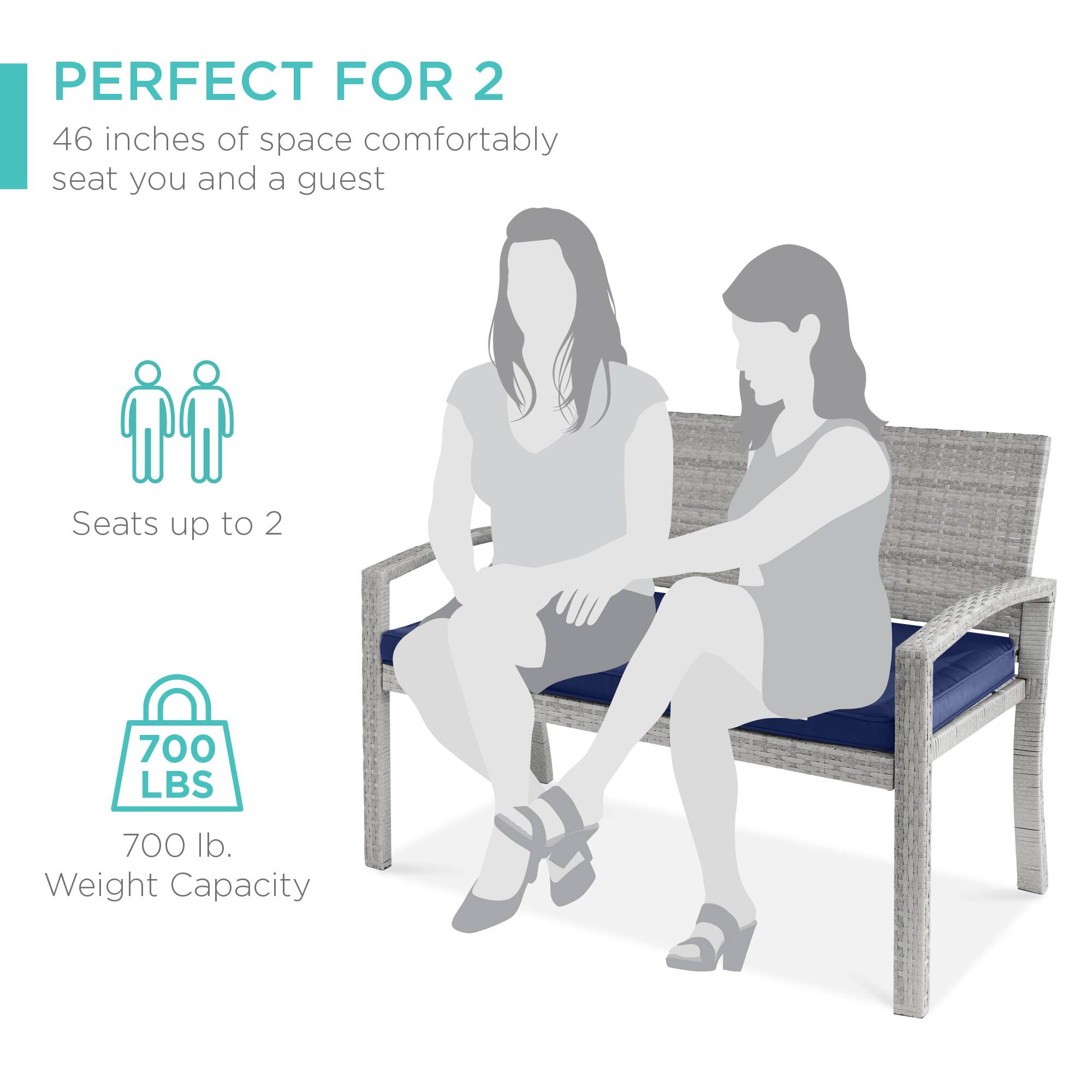 PERFECT FOR 2

46 inches of space comfortably seat you and a guest

Seats up to 2

700 LBS

700 lb. Weight Capacity