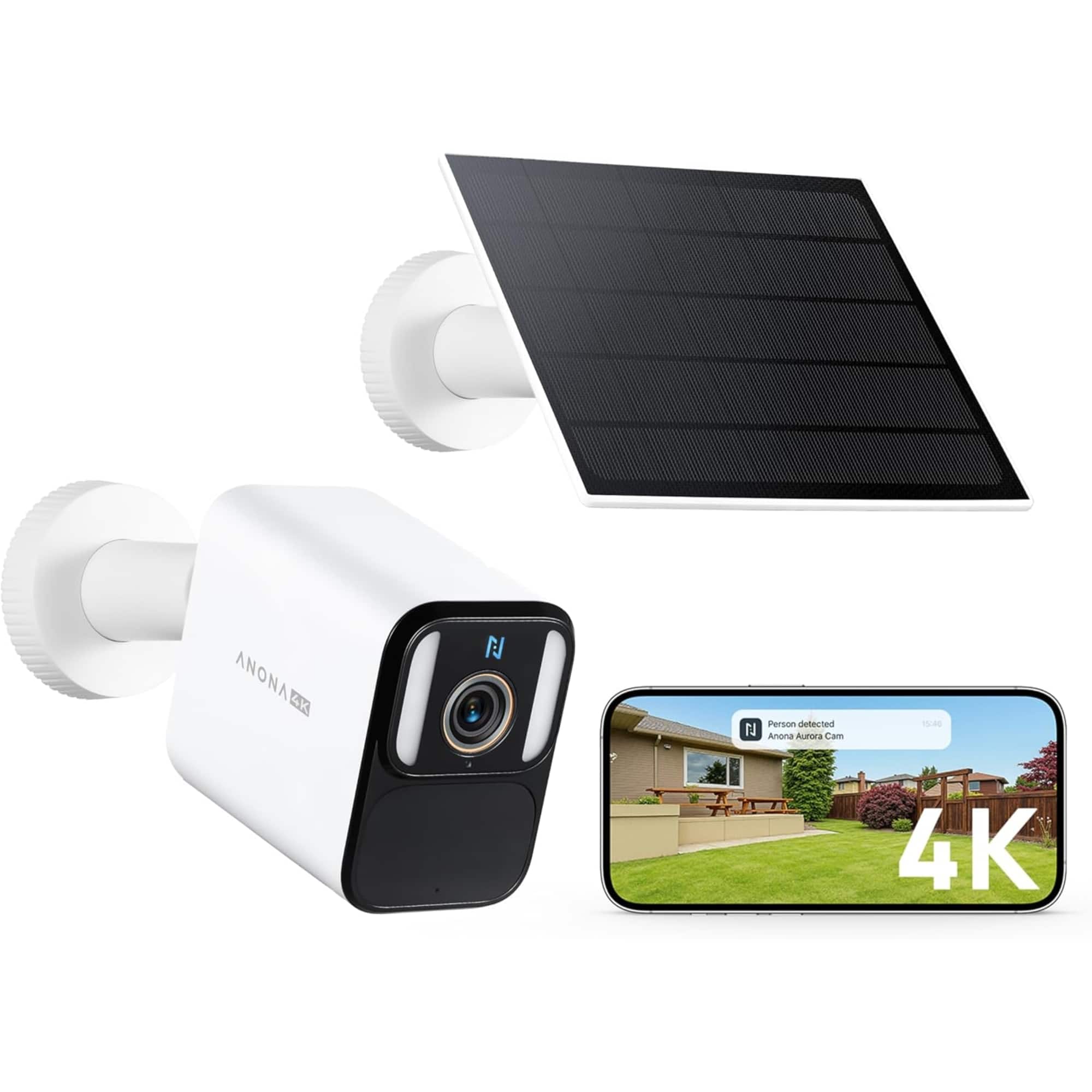 Anona - HM1009-01 Aurora 4k Solar Security Cameras Wireless Outdoor - 8mp Color Night Vision, 24/7 Aov Recording price history on PriceWatchPro