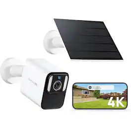 Anona - HM1009-01 Aurora 4k Solar Security Cameras Wireless Outdoor - 8mp Color Night Vision, 24/7 Aov Recording
