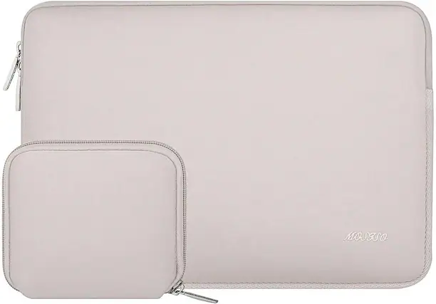 Front. mosiso - 13-13.3 inch Laptop Sleeve Bag for MacBook Air Pro 13 14 HP Dell ASUS Lenovo, Neoprene Computer Sleeve with Small Case - Stone Gray.