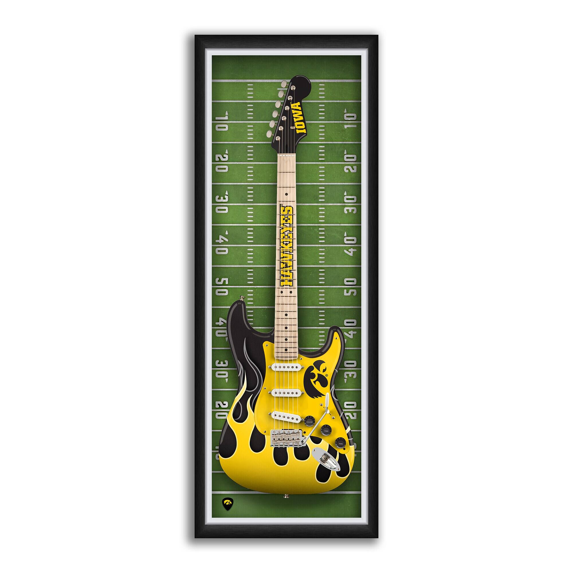 Iowa Hawkeyes 14" x 37" Electric Guitar Framed Art Print