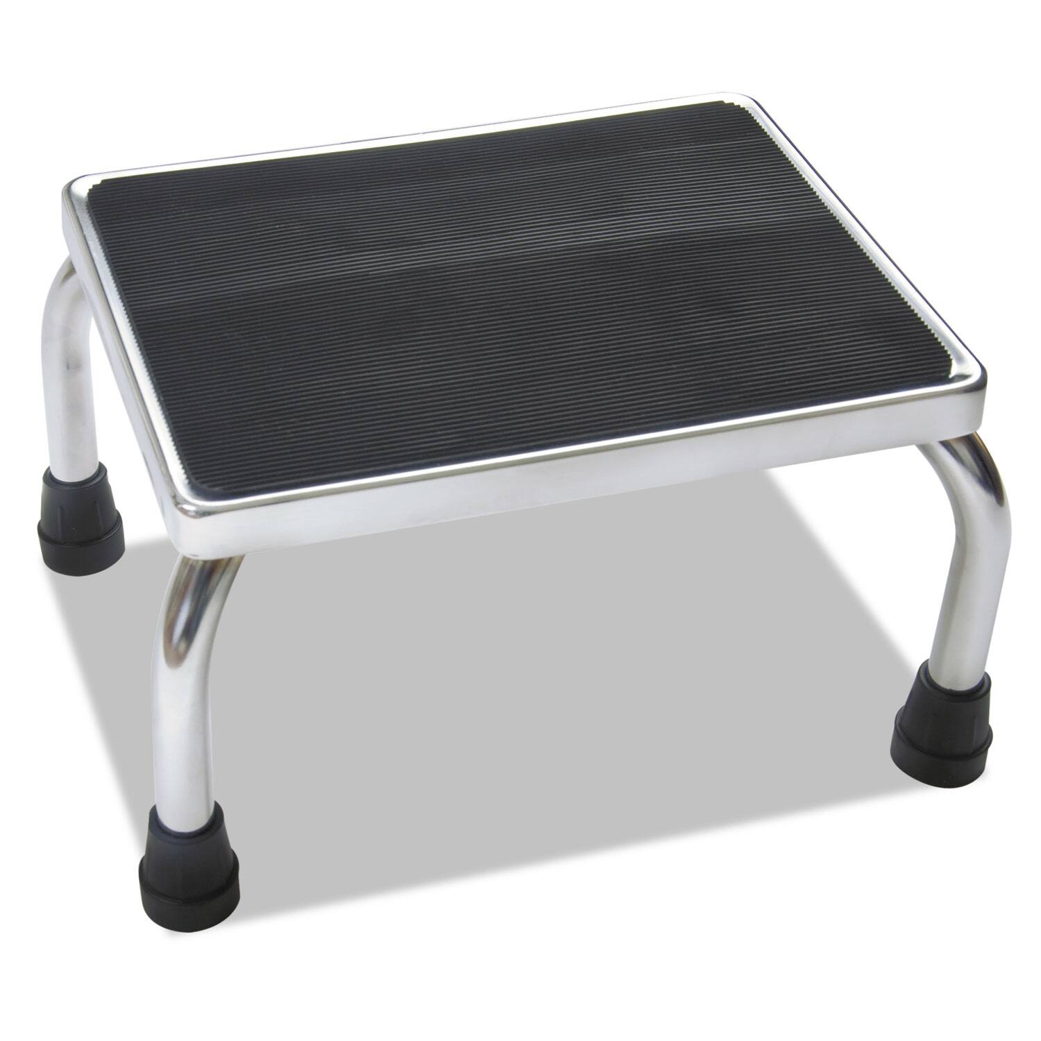 Medline - Foot Stool 1 Step 350 lb Capacity 16 x 12 x 8.25 Steel Chrome/Black Mat - Chrome|Black price history on PriceWatchPro