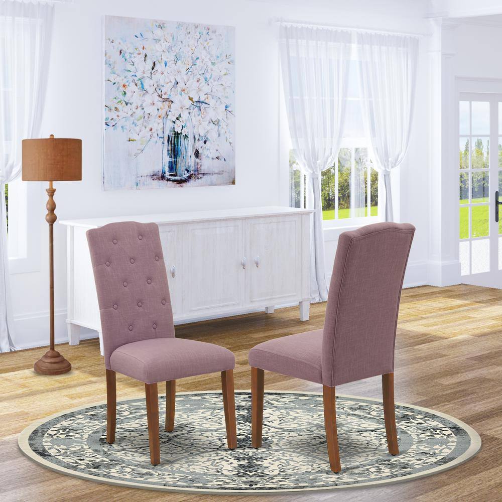 Angle. East West Furniture - Dining Chair Mahogany - Brown.