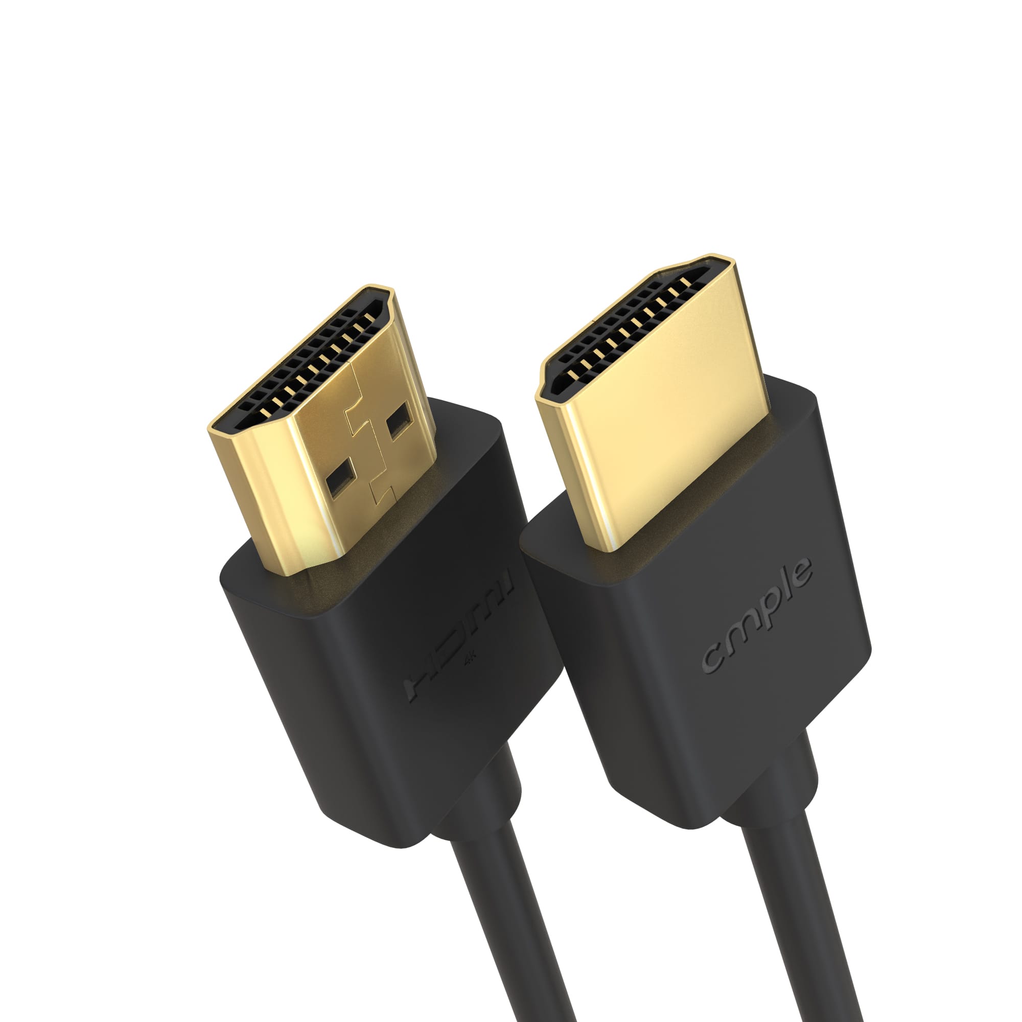 Cmple.com - Cmple - Ultra Thin HDMI Cable 1.5 Feet High Speed 4k@60Hz HDMI 2.0 Type-A Male Cord ARC, 3D, 4k, 2k, 1080p - Black