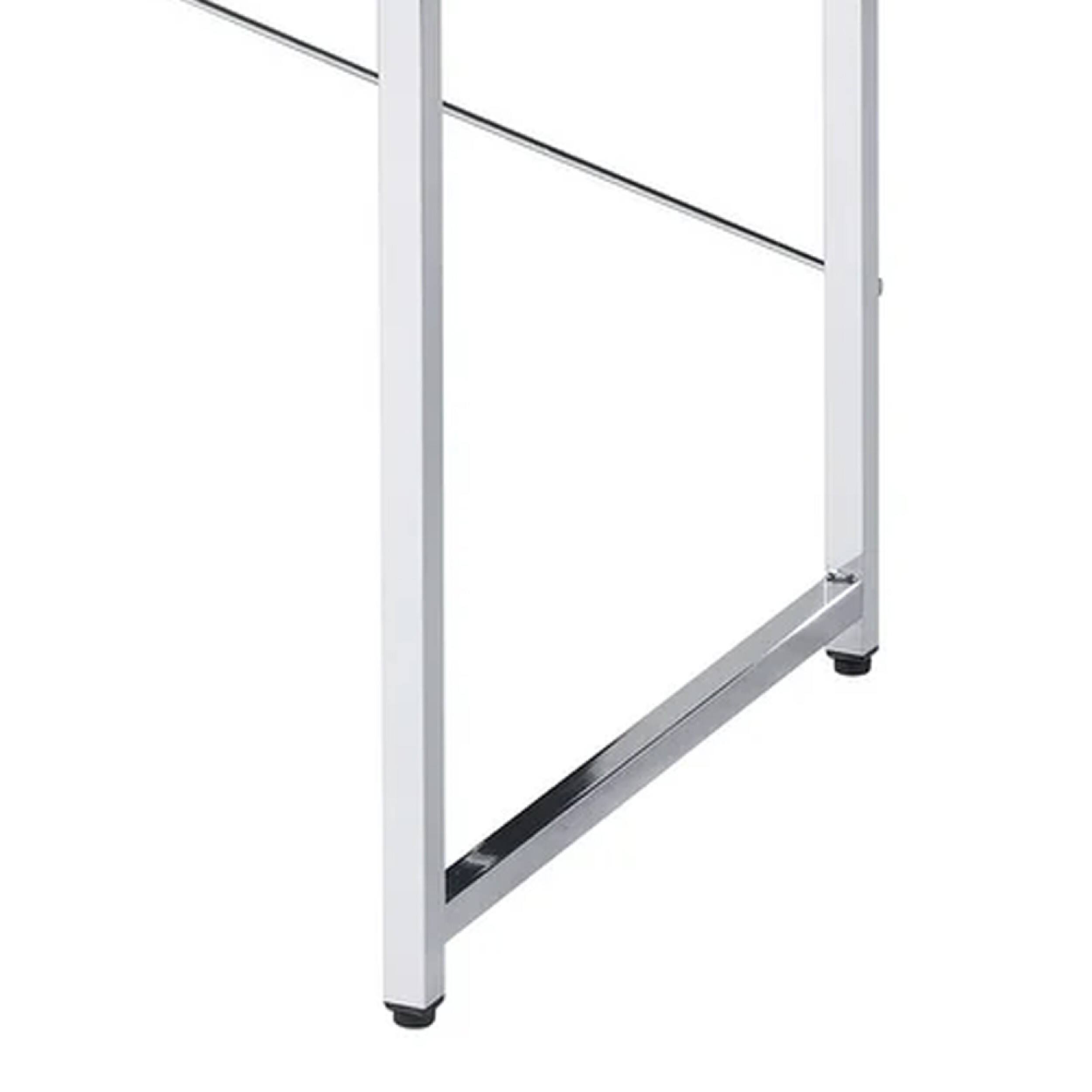 Back. Manhattan Lane - Mayo 47 Inch Rectangular Desk Console Table, Crossed Bars, Black, Chrome - Black and Chrome.