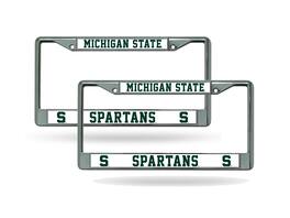 Rico Industries - Michigan State Spartans Chrome Metal (Set of 2) License Plate Frames - Multi