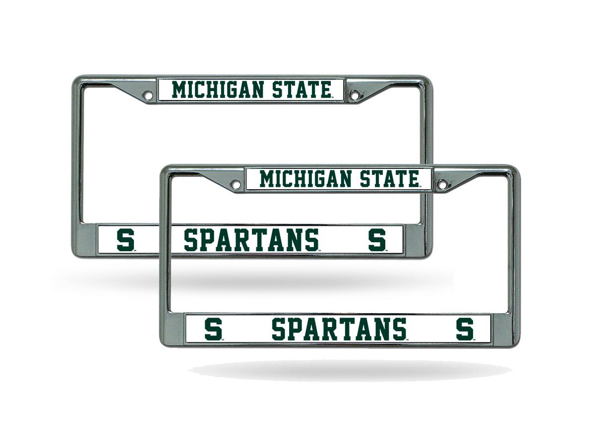 Michigan State Spartans Chrome Metal (Set of 2) License Plate Frames