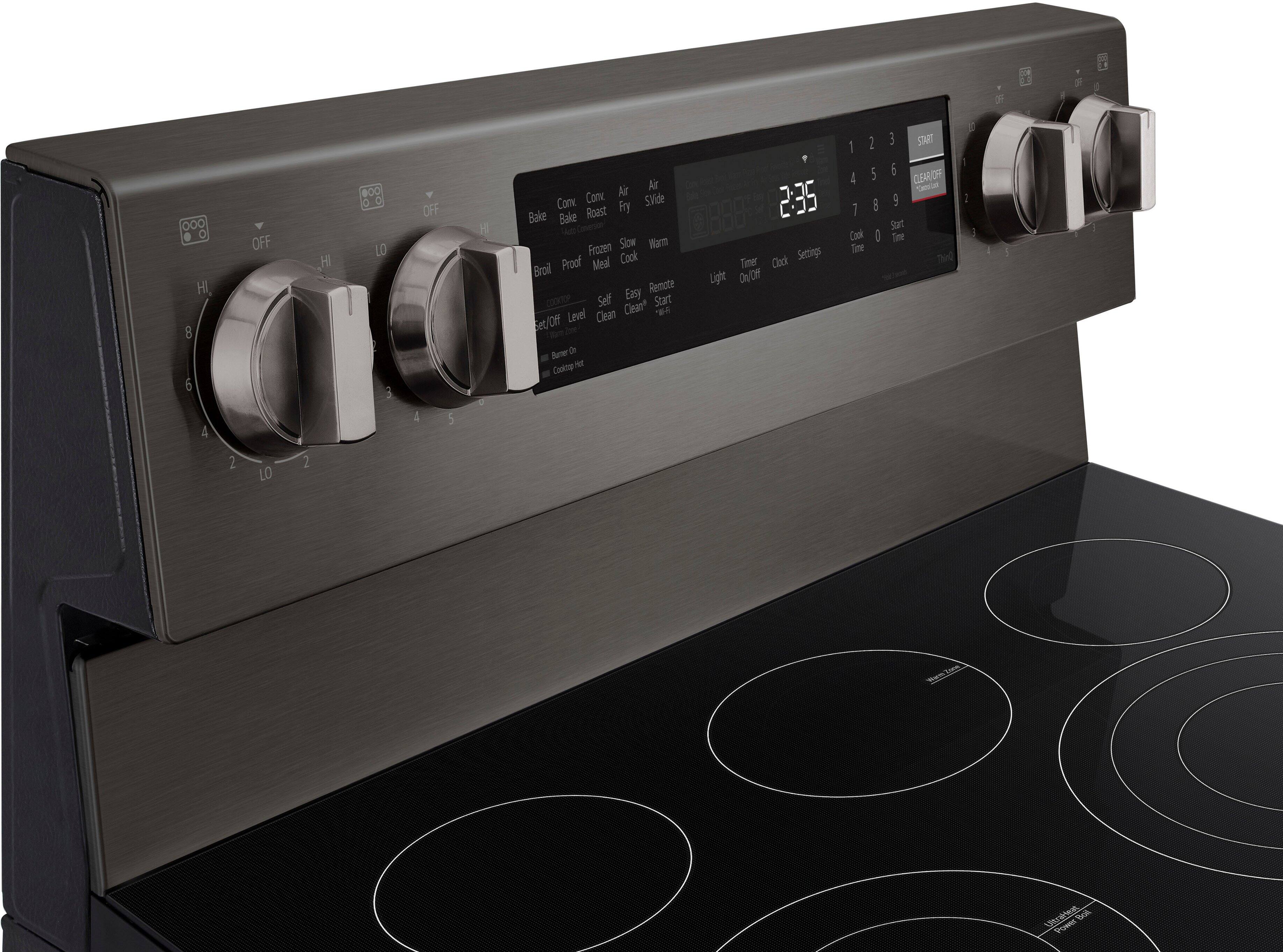 The text on the image reads:

F  O HI 8 6 4 OFF HI 400 O 0 LO  OFF 4 5 H  Air Air Con Conc SVide Roast Fry Baike Bake Prozen Siow Wrm Proof Meal cook Broil Easy Remote coocor Self Clean* Start Off Level Clean Set Bure & Cooloa oer 2:35 Tmer Clock Settings Light On/OH 1 2 4 5 1 E Cock I Time 3 STT E CLEARICFF E Start Tm 3 1 I i 2 LO 2 Vitrtea Boll Fow

The text is a combination of various settings and options for the stove, such as temperature, cooking modes, and clock settings. It appears to be a list of options for the user to choose from when using the stove.