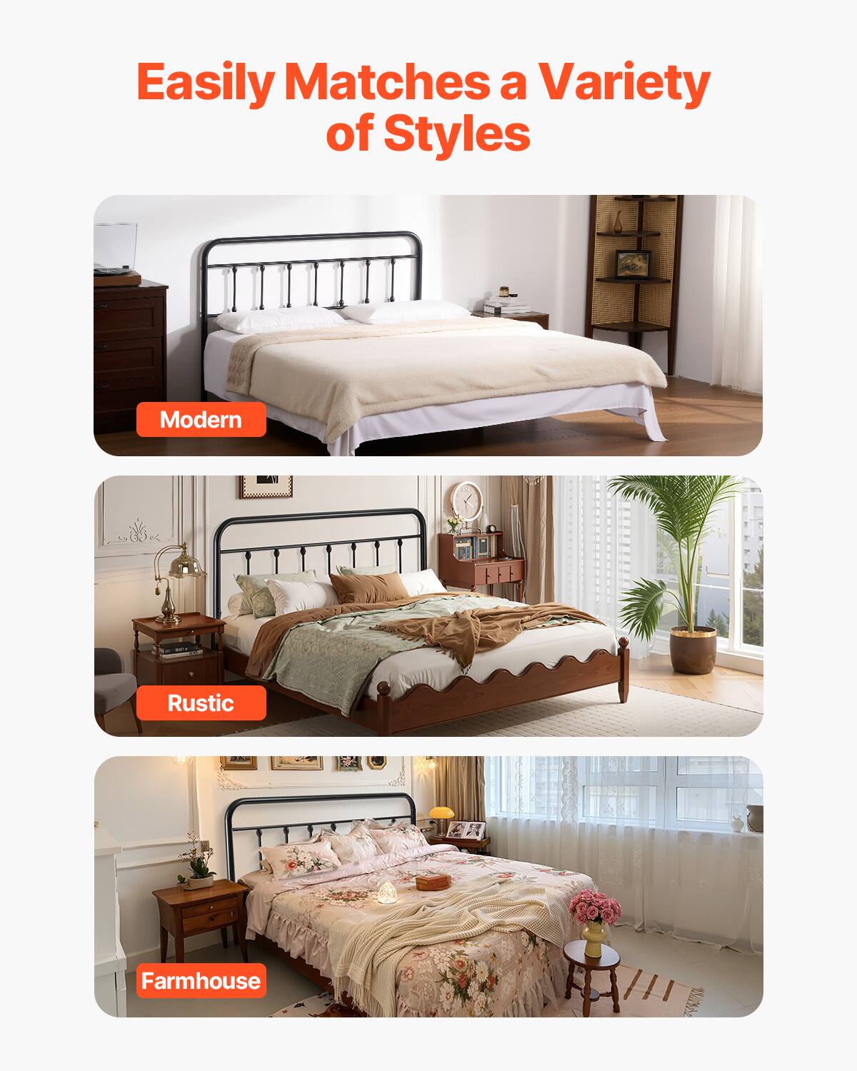 Easily Matches a Variety of Styles

Modern

Rustic

Farmhouse