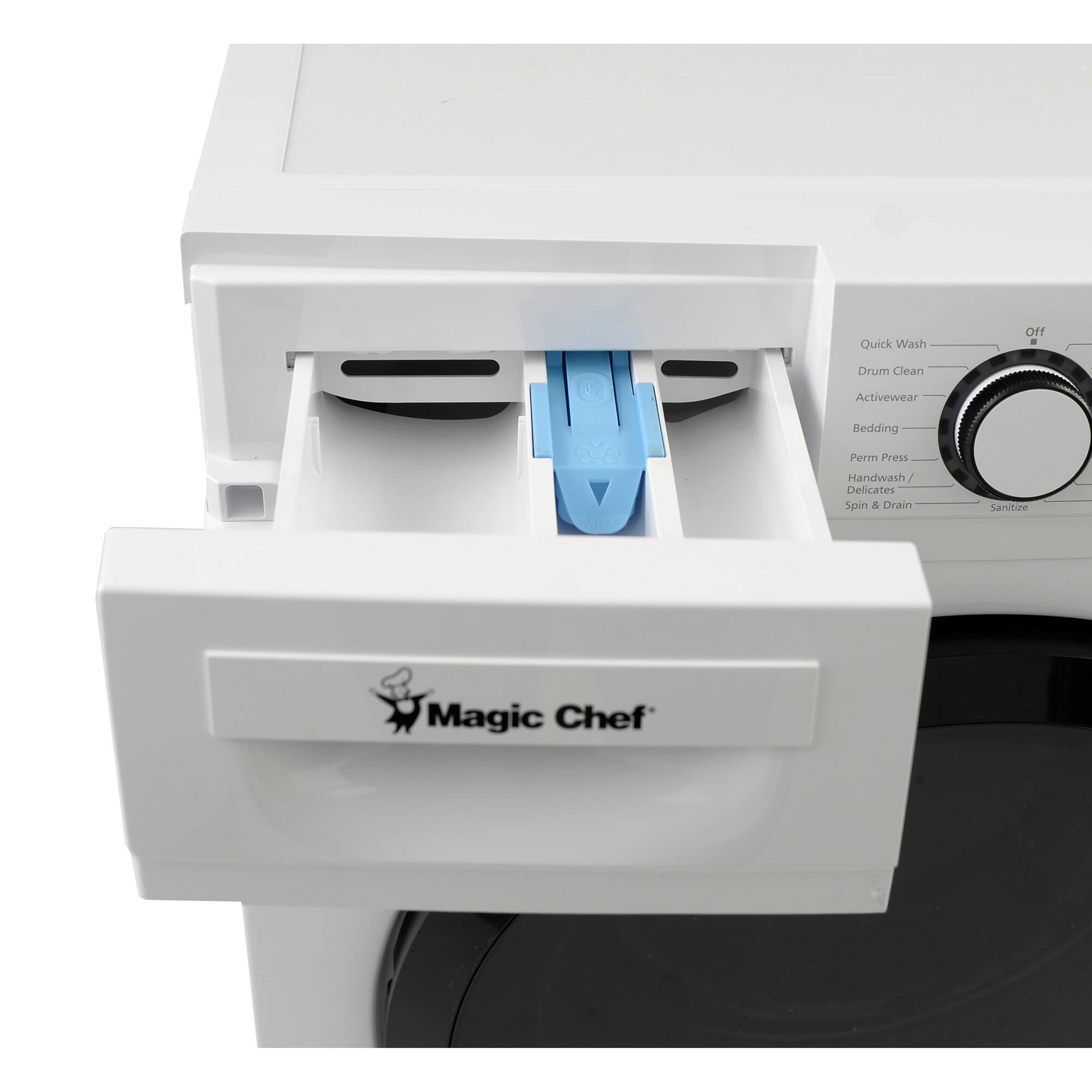 Quick Wash  
Drum Clean  
Activewear  
Bedding  
Perm Press  
Handwash / Delicates  
Spin & Drain  
Sanitize  

Magic Chef