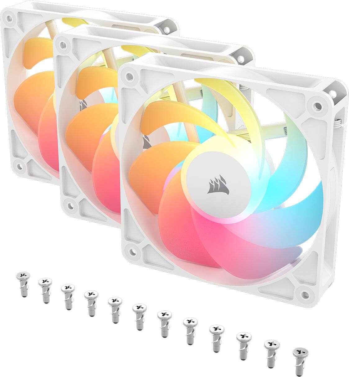 Alt View 16. CORSAIR - RS120-R ARGB 120mm PWM Fans (3-pack) - White.