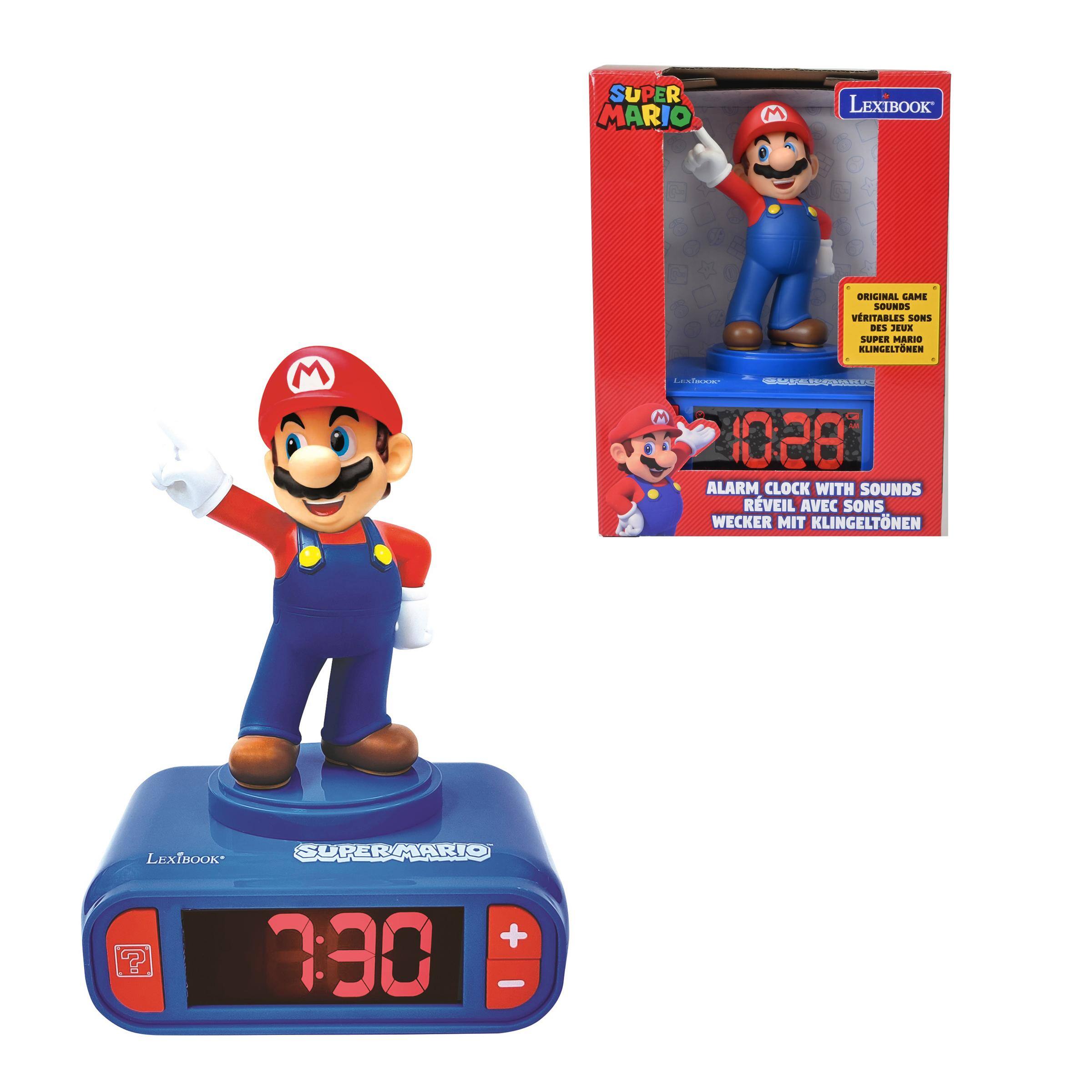 SUPER MARIO LEXIBOOK ALARM CLOCK WITH SOUNDS  
SUPER MARIO RÉVEIL AVEC SONS  
SUPER MARIO WECKER MIT KLINGELTONEN  

ORIGINAL GAME VERITABLES SONS  
DES JEUX AVEC SONS  
SOUND WITH SOUNDS  

LEXIBOOK  
SUPER MARIO  

7:30