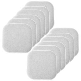 Sweet Home Collection - Alexis Memory Foam No Slip Back 16" x 16" Chair Pad Cushions, 12-Pack - Gray/White