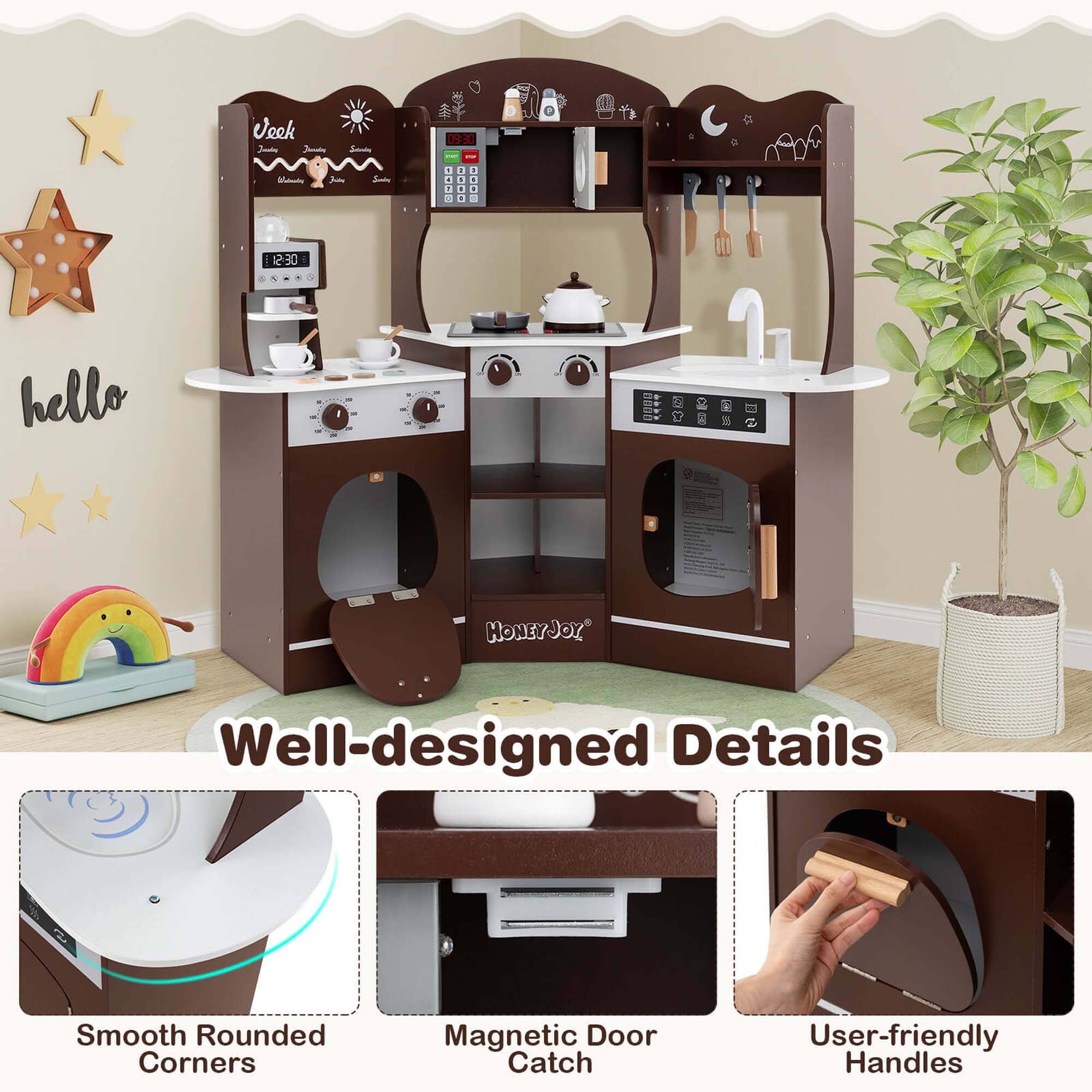 Veek  Js Stos 13 -atuto J Sos 1  1 . . - - 1 . A 12:30 hello HONEYJoY Well-designed Details Smooth Rounded Corners Magnetic Door Catch User-friendly Handles