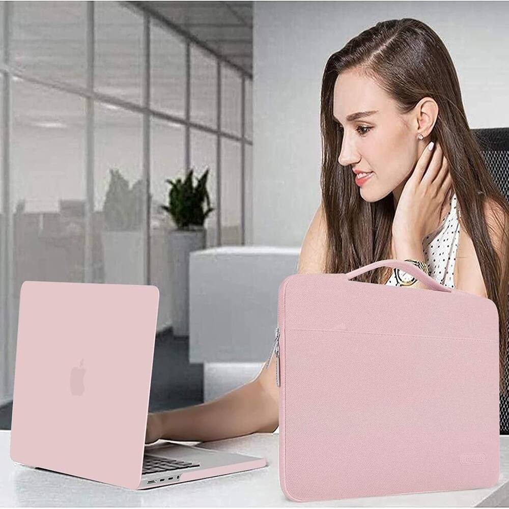 Alt View 1. RTMB - MacBook Pro 14″ Case & Keyboard Cover Bundle, Rose Quartz, Plastic - Color: Rose Quartz.