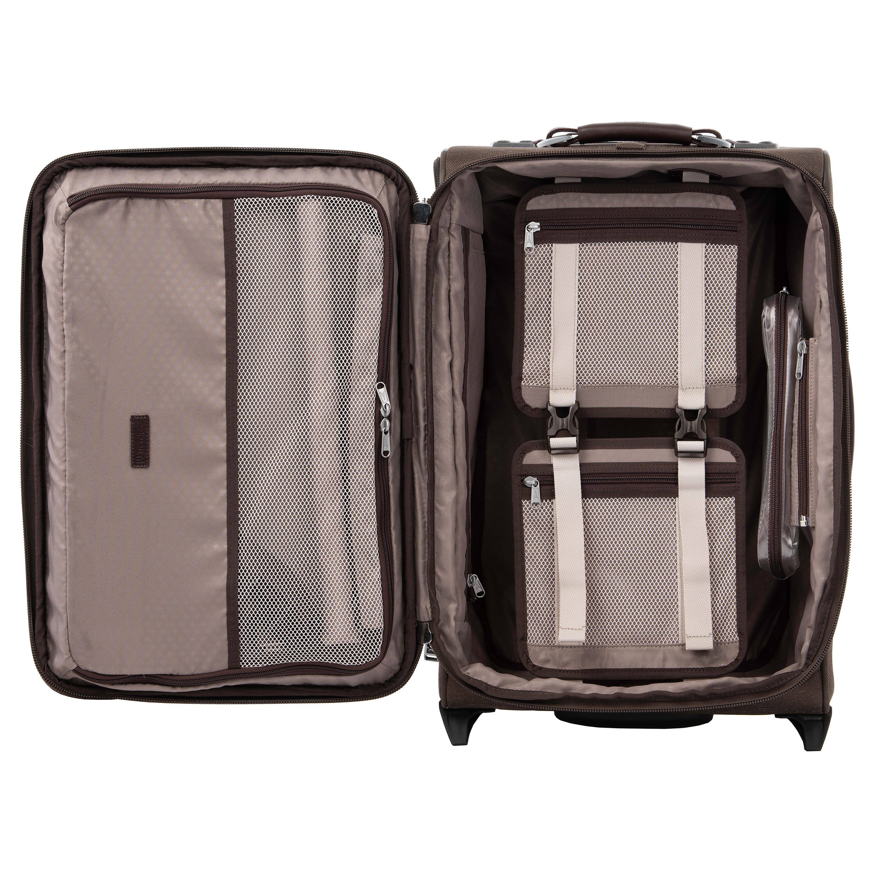 Back. Travelpro - Travelpro Platinum Elite Softside Expandable 22" Carry On Rollaboard - Rich Espresso.