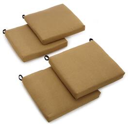 Blazing Needles - 20-inch by 19-inch Spun Polyester Chair Cushion (Set of Four) - Wheat