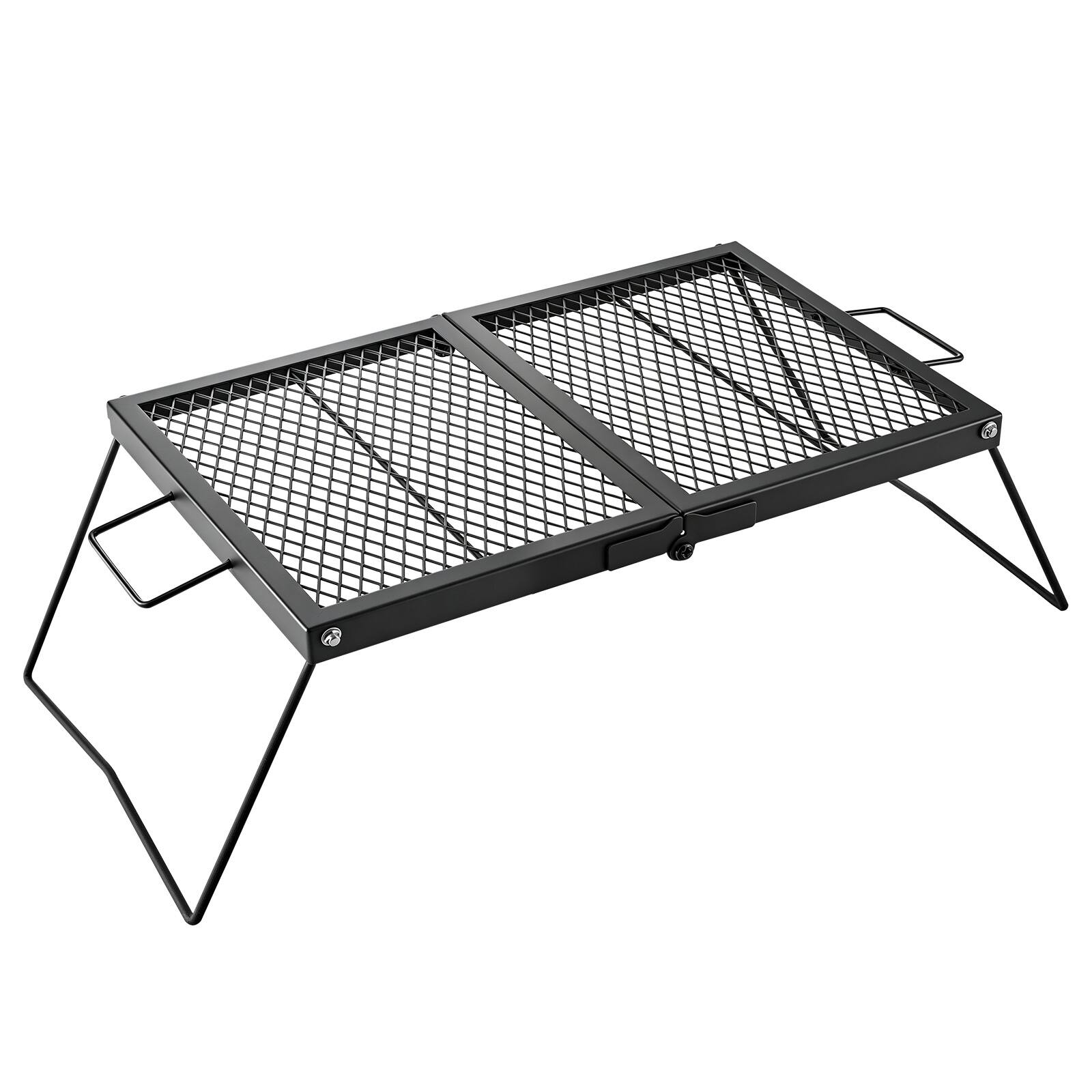 Alt View 5. VEVOR - Heavy Duty Folding Campfire Grill, 24" Portable Camping Grill Grate, Sturdy Steel Mesh, Compact Equipment Over Fire Pit - Black.