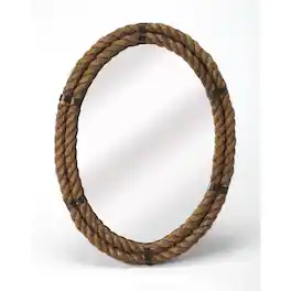 Butler Specialty - Darby Oval Rope Wall Mirrored - Light Brown