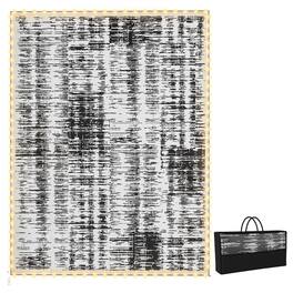 Outsunny - Outdoor Rug Carpet with LED Lights, Carry Bag & Ground Stakes for Backyard, Deck, Picnic, Beach - Dark Gray