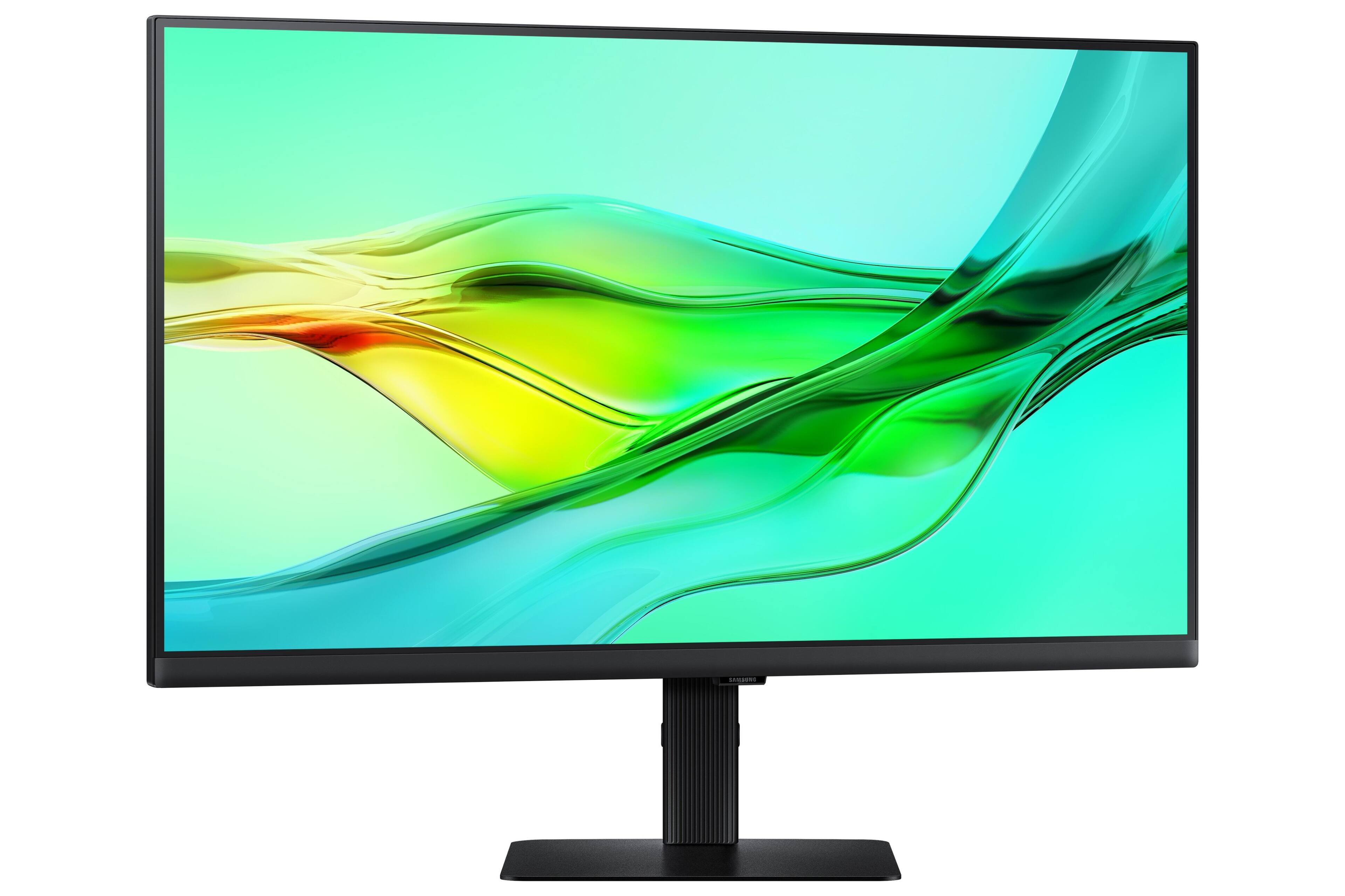 Left. Samsung - Samsung ViewFinity 27" S6 (S60D) QHD HDR10 Monitor with USB-C and Daisy Chain (HDMI, USB, DisplayPort) - Black.