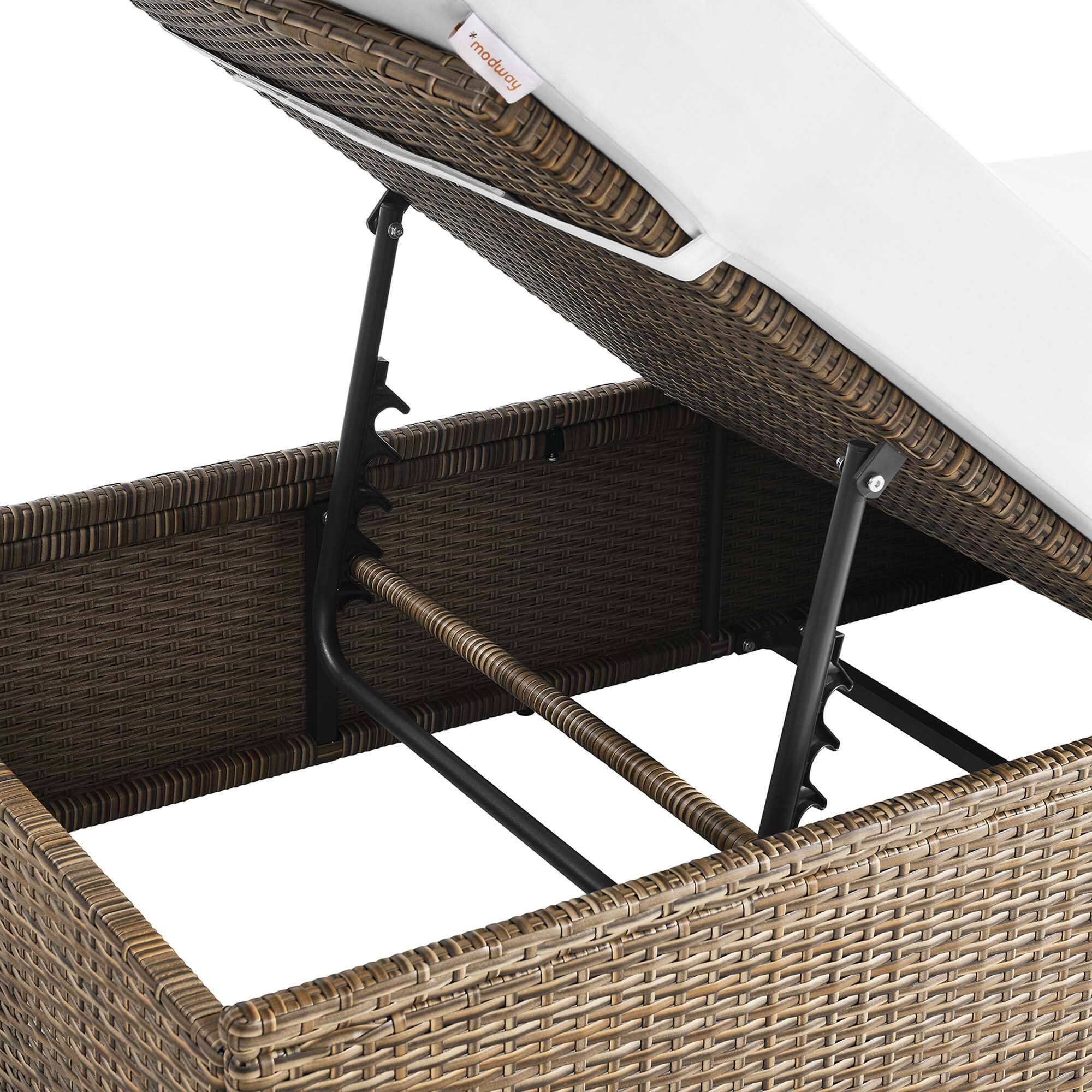 Alt View 7. Modway - Convene Outdoor Patio Chaise Lounge Chair by Modway - Cappuccino White.