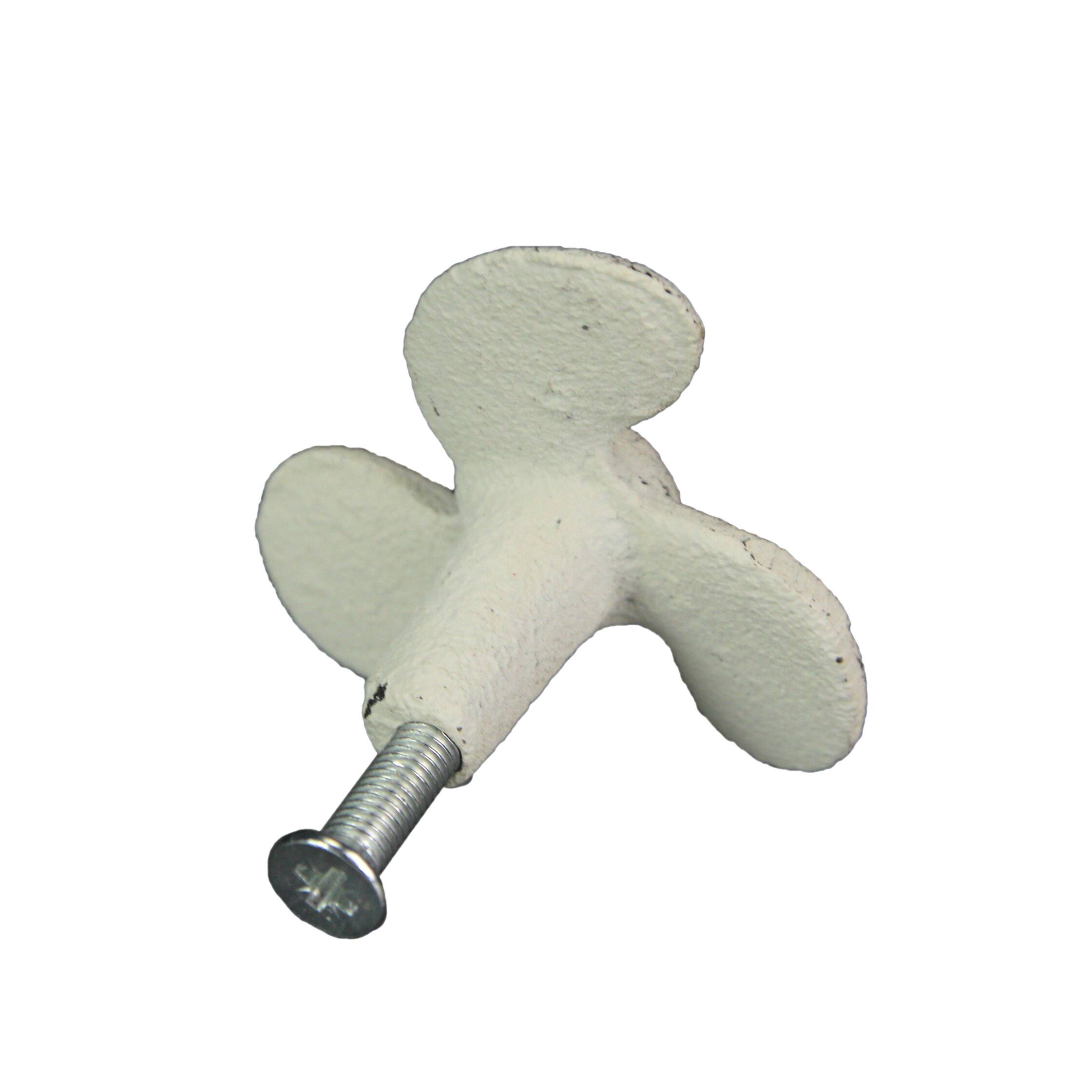 Alt View 2. Zeckos - Set of 6 White Cast Iron Boat Propeller Cabinet Knob Nautical Drawer Pull Decor - White.