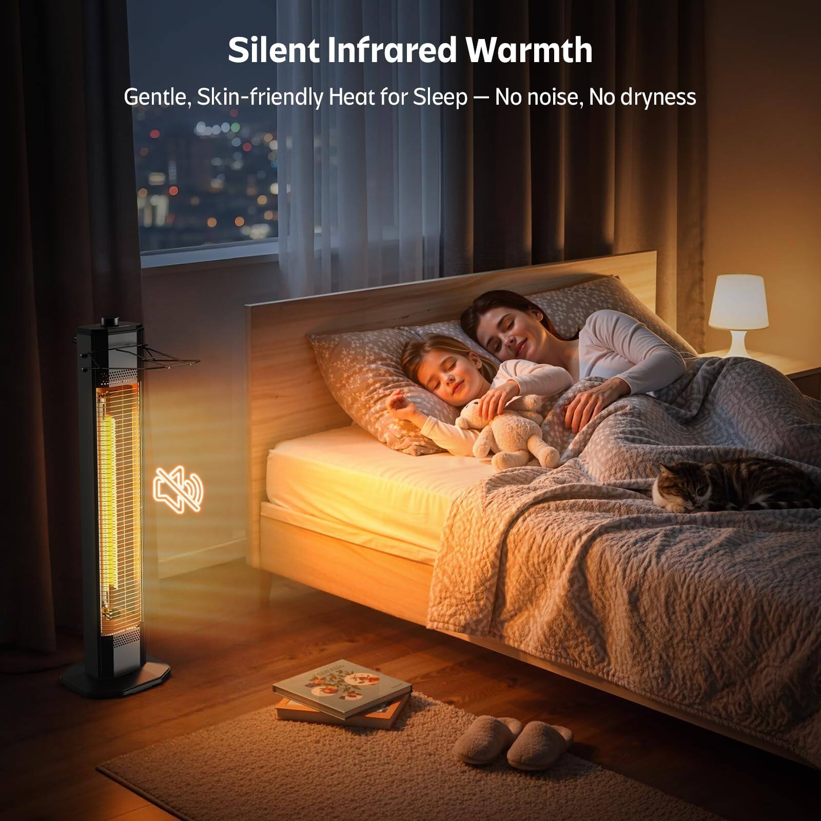 Silent Infrared Warmth  
Gentle, Skin-friendly Heat for Sleep - No noise, No dryness