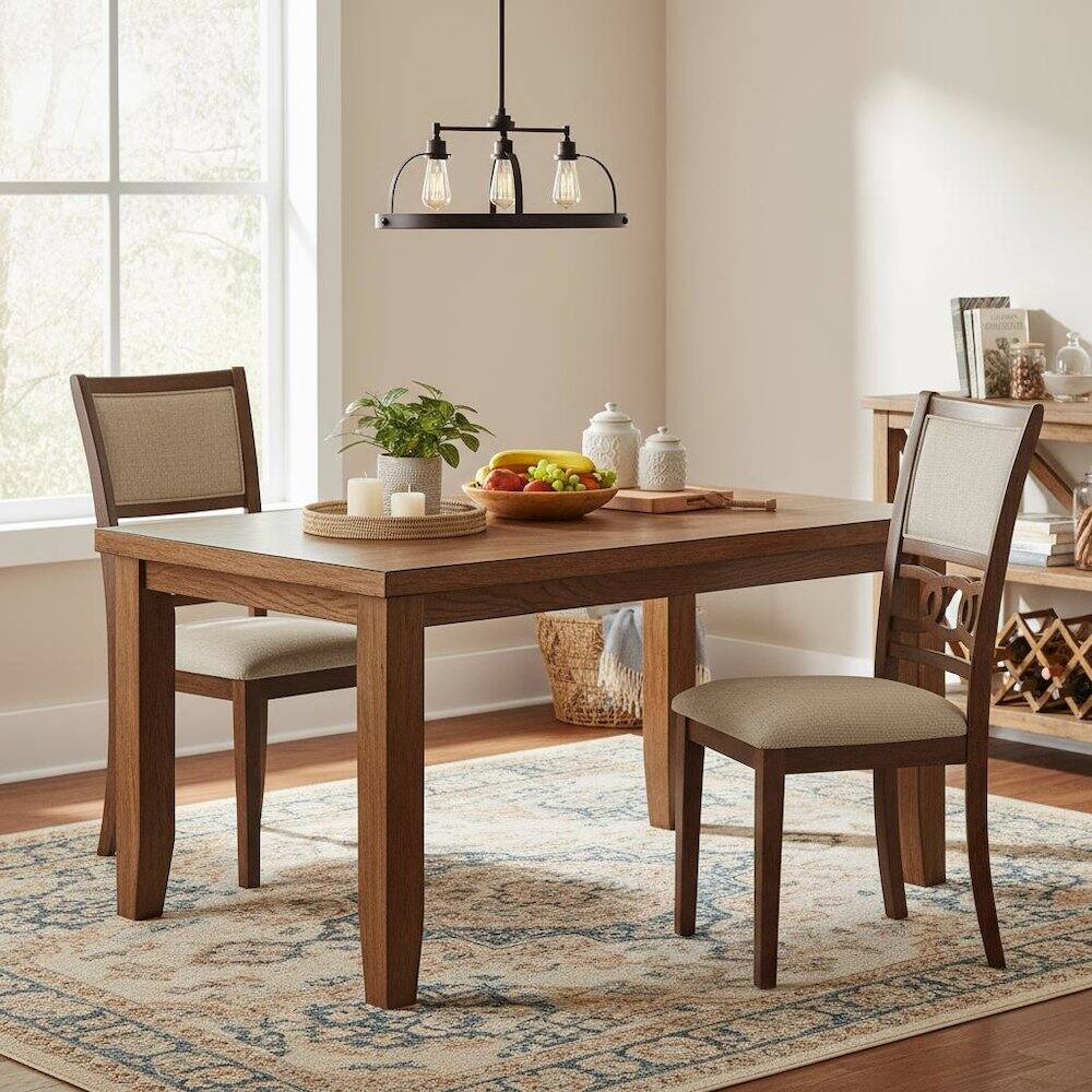 Alt View 4. FurniFact - Solid Wood Dining Chairs Set of 2 Cherry Brown - Cherry.