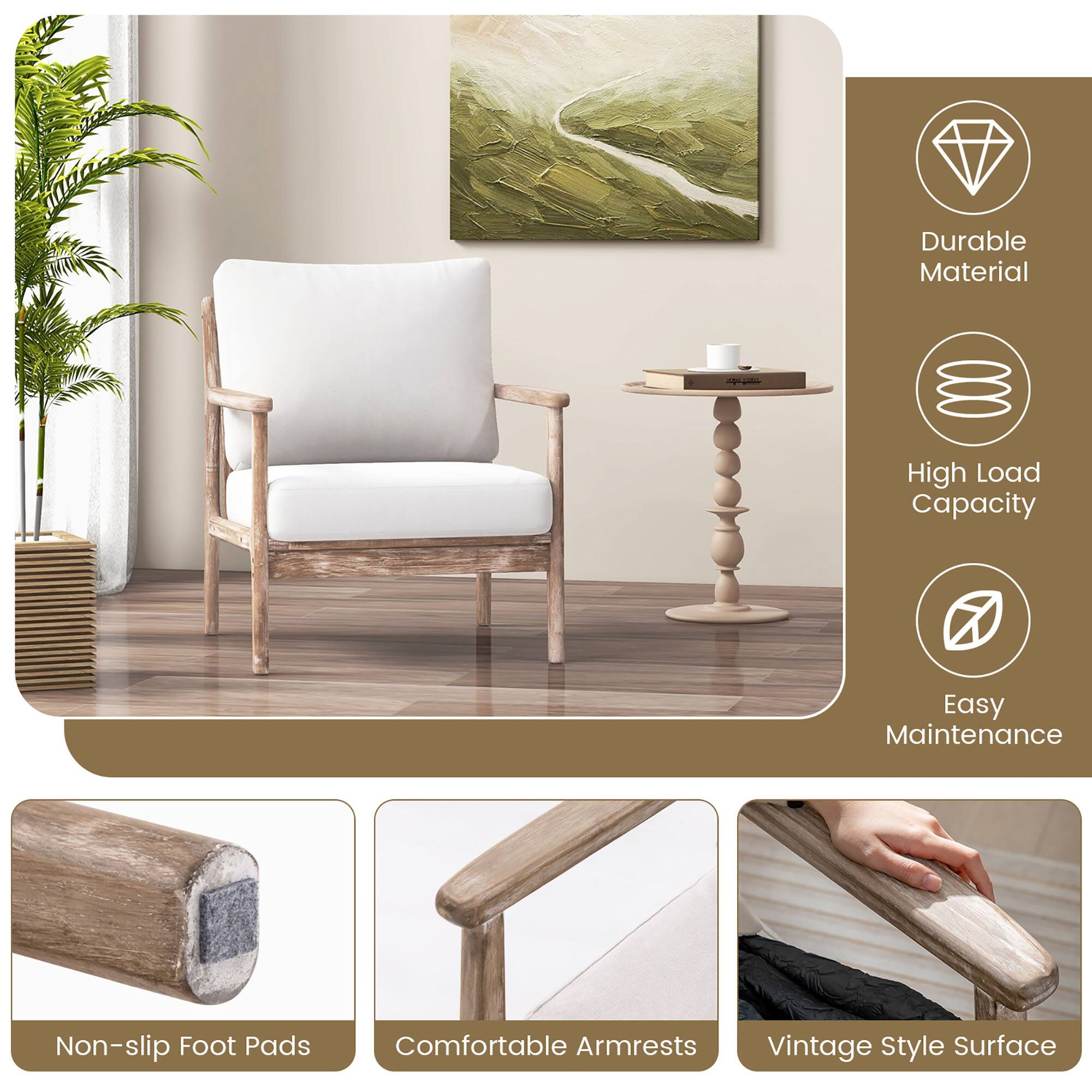 - Durable Material
- High Load Capacity
- Easy Maintenance
- Non-slip Foot Pads
- Comfortable Armrests
- Vintage Style Surface