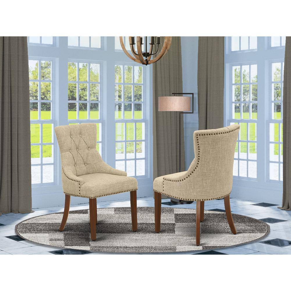 Angle. East West Furniture - Dining Chair Mahogany - Brown.
