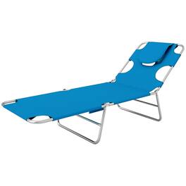 Resenkos - Outdoor Versatile Chair With Face Cavity - 5-Level Adjustable Lounge Chair - Light Blue